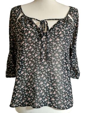 Forever 21 Black Floral Top